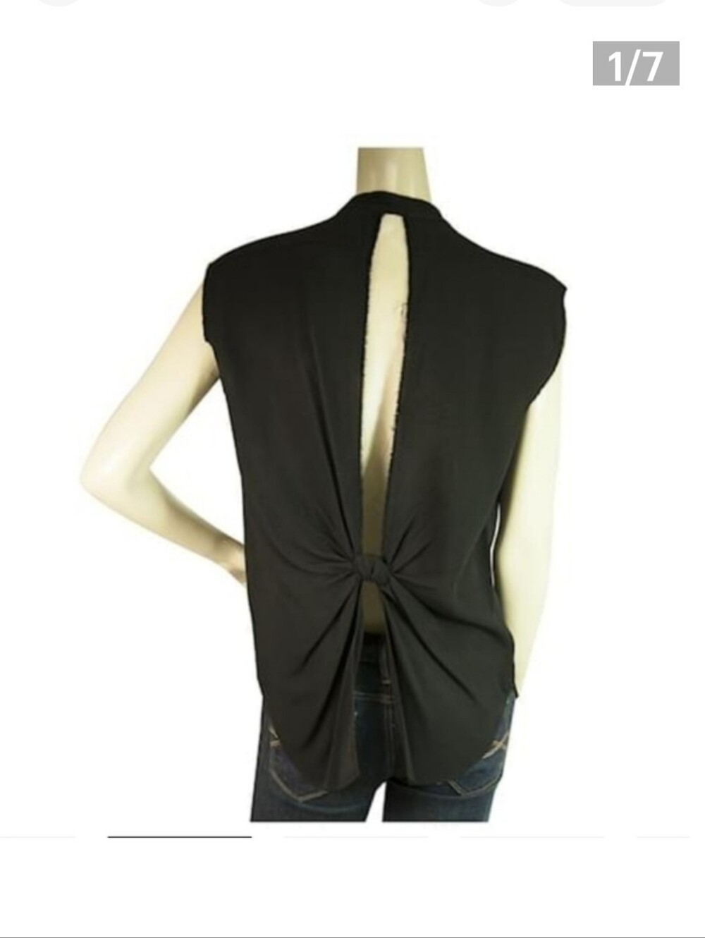 Helmut Lang Black Open-Back Knot Tank Top